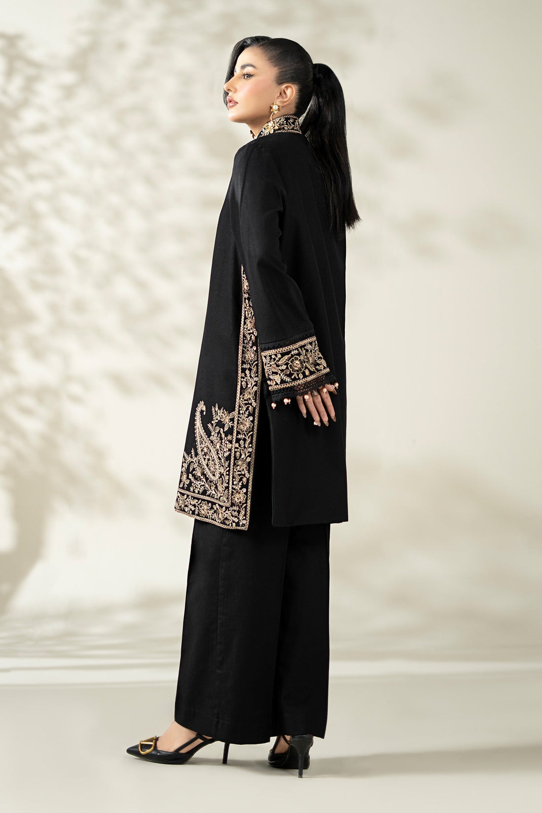 Maria B | Pre Fall Dresses | 3 Piece Embroidered Khaddar Suit YY by Maria B - Designer Dress  - Type : Ladies Clothes - Available at Libayah - 100% Original 