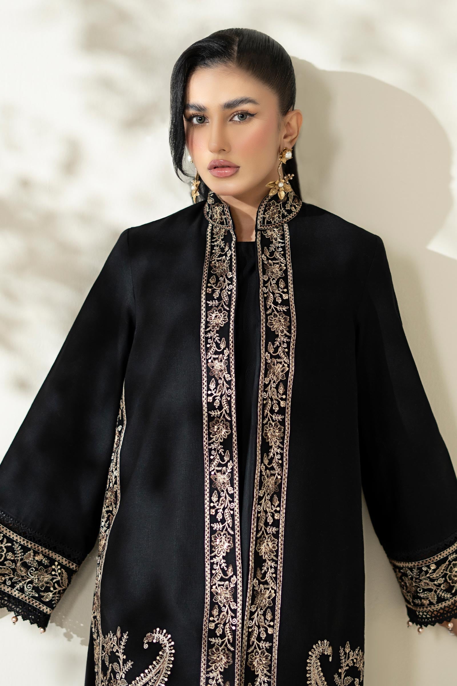 Maria B | Luxury Winter Pret 25 | DW-W25-49-Black by Maria B - Designer Dress  - Type : Ladies Clothes - Available at Libayah - 100% Original 