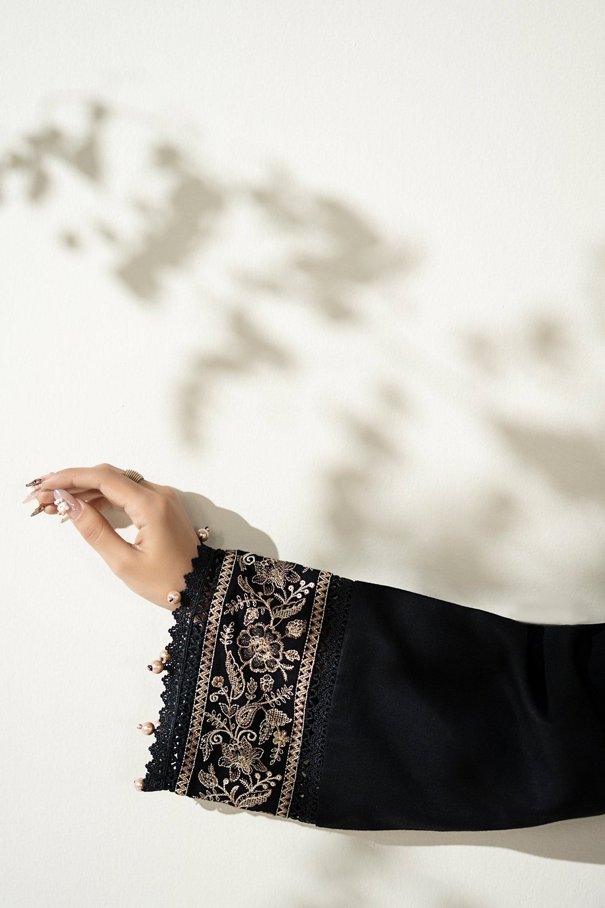 Maria B | Luxury Winter Pret 25 | DW-W25-49-Black by Maria B - Designer Dress  - Type : Ladies Clothes - Available at Libayah - 100% Original 