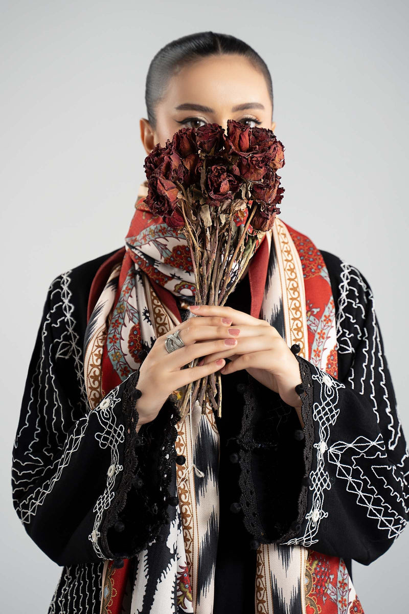 Maria B | Luxury Winter Pret 25 | DW-W25-51-Black by Maria B - Designer Dress  - Type : Ladies Clothes - Available at Libayah - 100% Original 