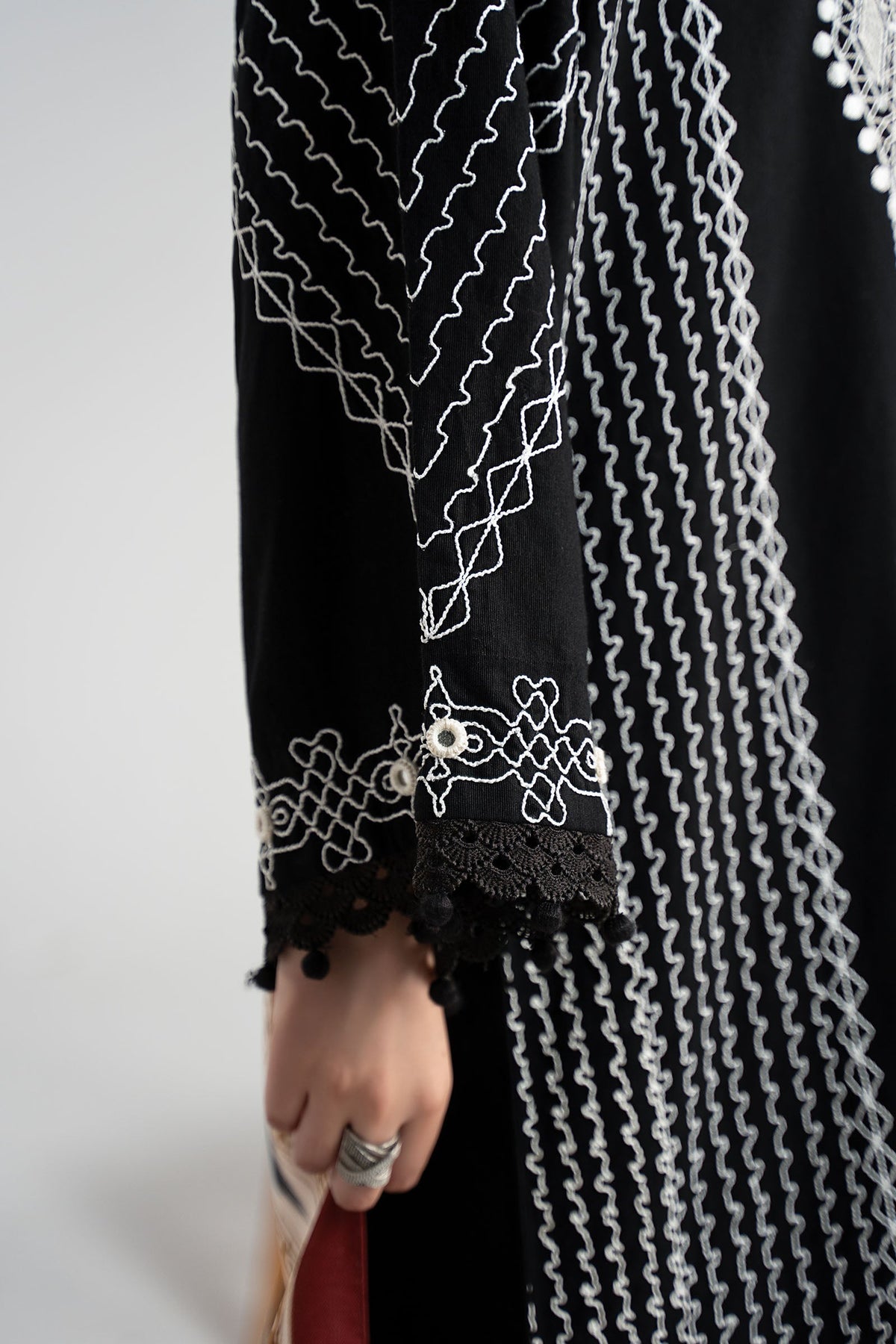 Maria B | Luxury Winter Pret 25 | DW-W25-51-Black by Maria B - Designer Dress  - Type : Ladies Clothes - Available at Libayah - 100% Original 