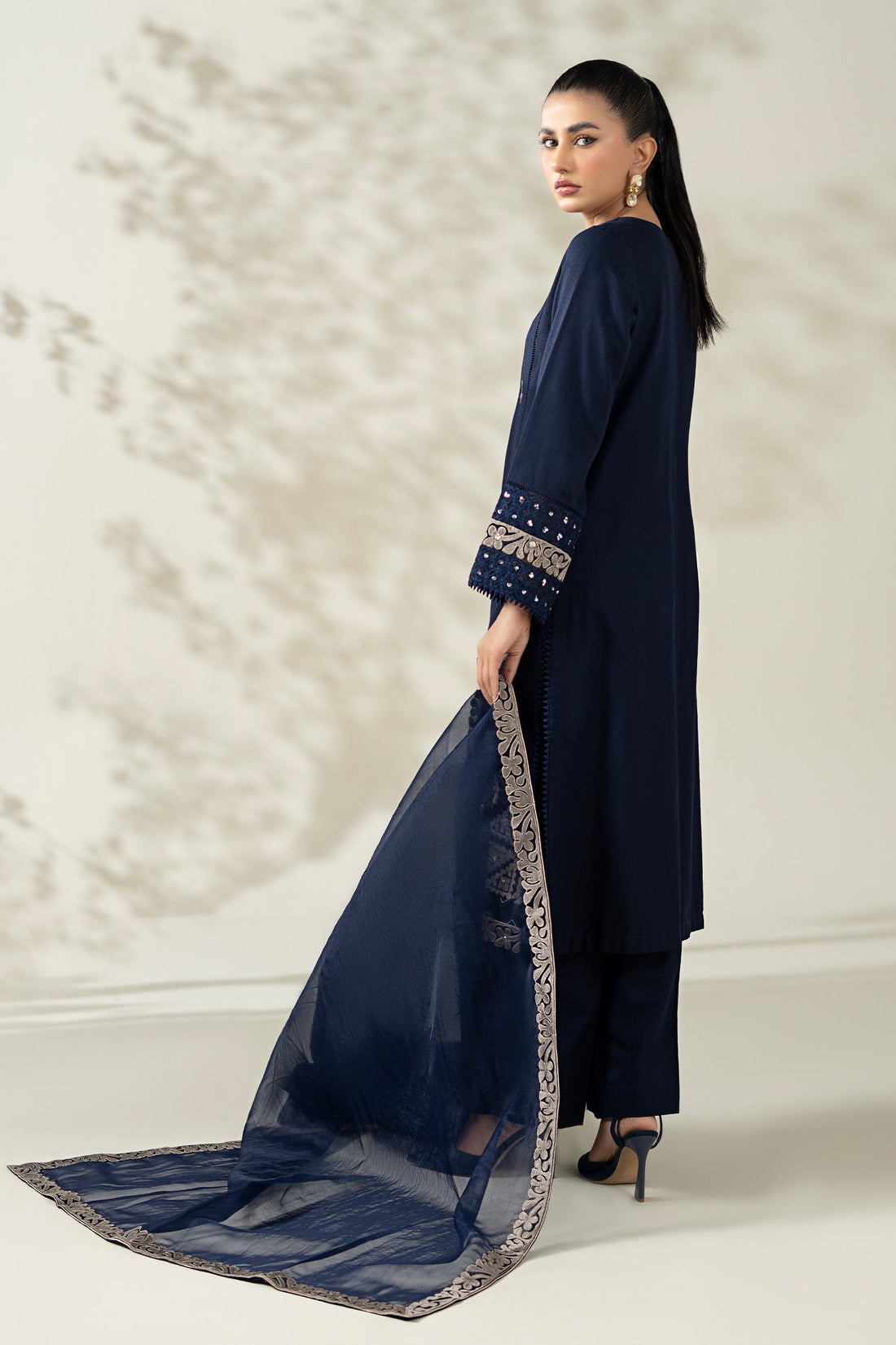 Maria B | Luxury Winter Pret 25 | DW-W25-54-Blue by Maria B - Designer Dress  - Type : Ladies Clothes - Available at Libayah - 100% Original 