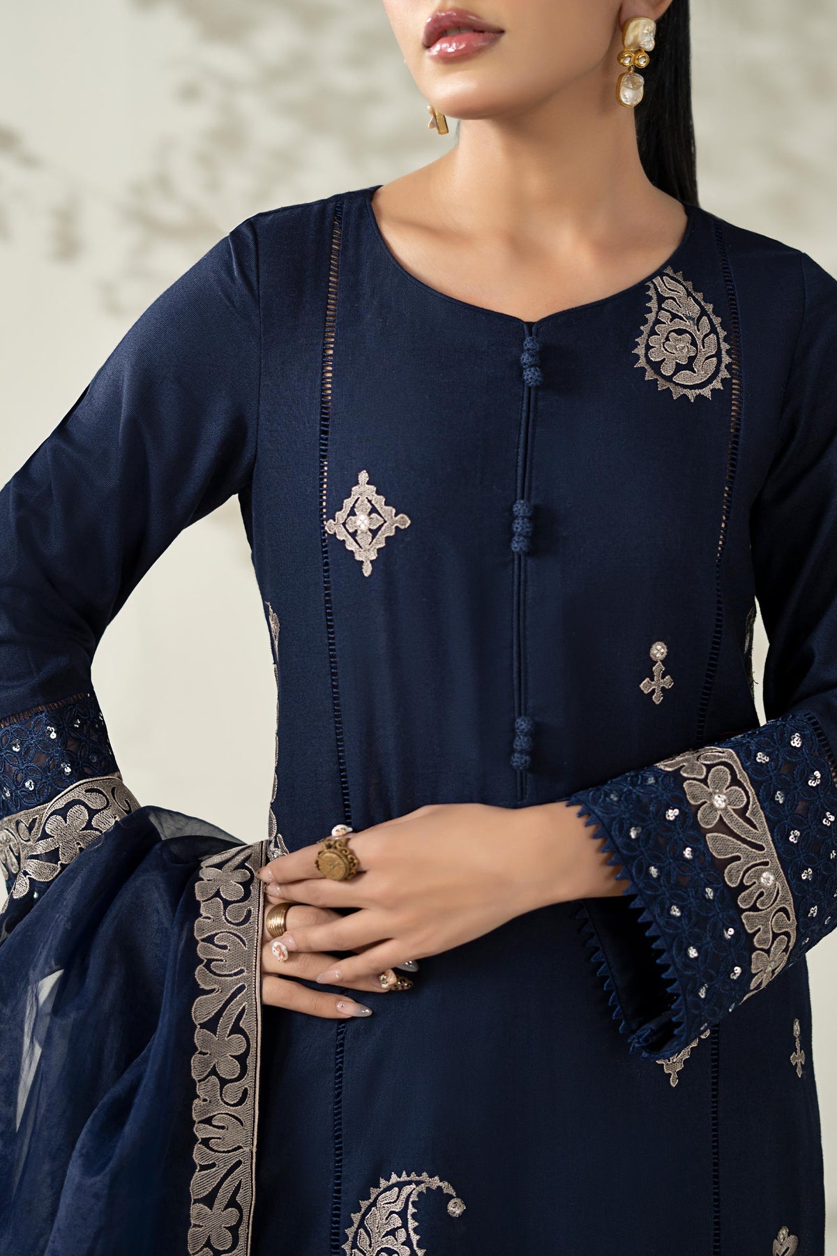 Maria B | Pre Fall Dresses | 3 Piece Embroidered Marina Suit ZX by Maria B - Designer Dress  - Type : Ladies Clothes - Available at Libayah - 100% Original 