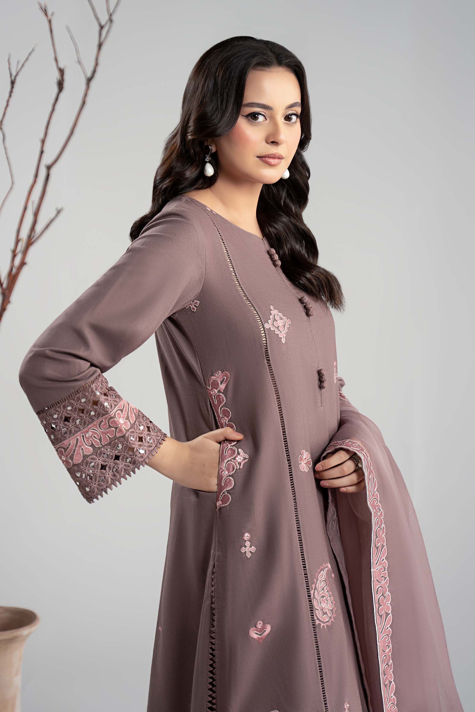 Maria B | Pre fall Dresses |  DW-W25-54 P by Maria B - Designer Dress  - Type : Ladies Clothes - Available at Libayah - 100% Original 