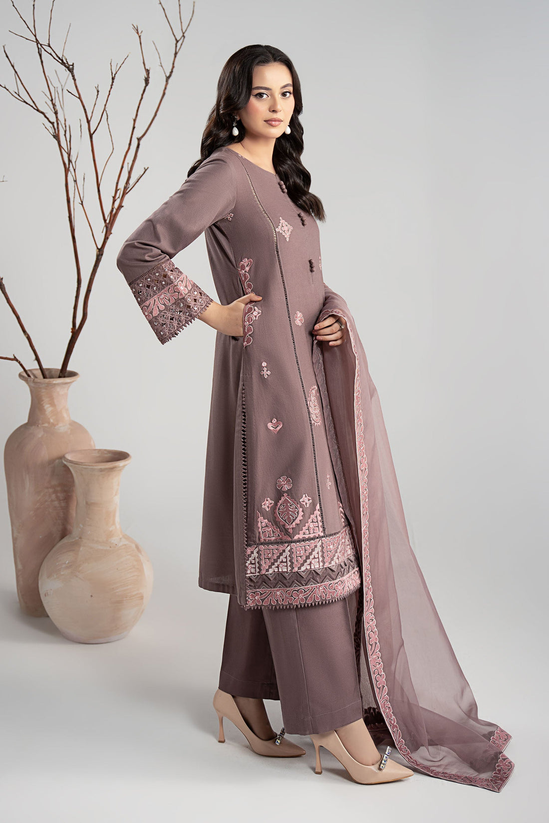 Maria B | Pre fall Dresses |  DW-W25-54 P by Maria B - Designer Dress  - Type : Ladies Clothes - Available at Libayah - 100% Original 