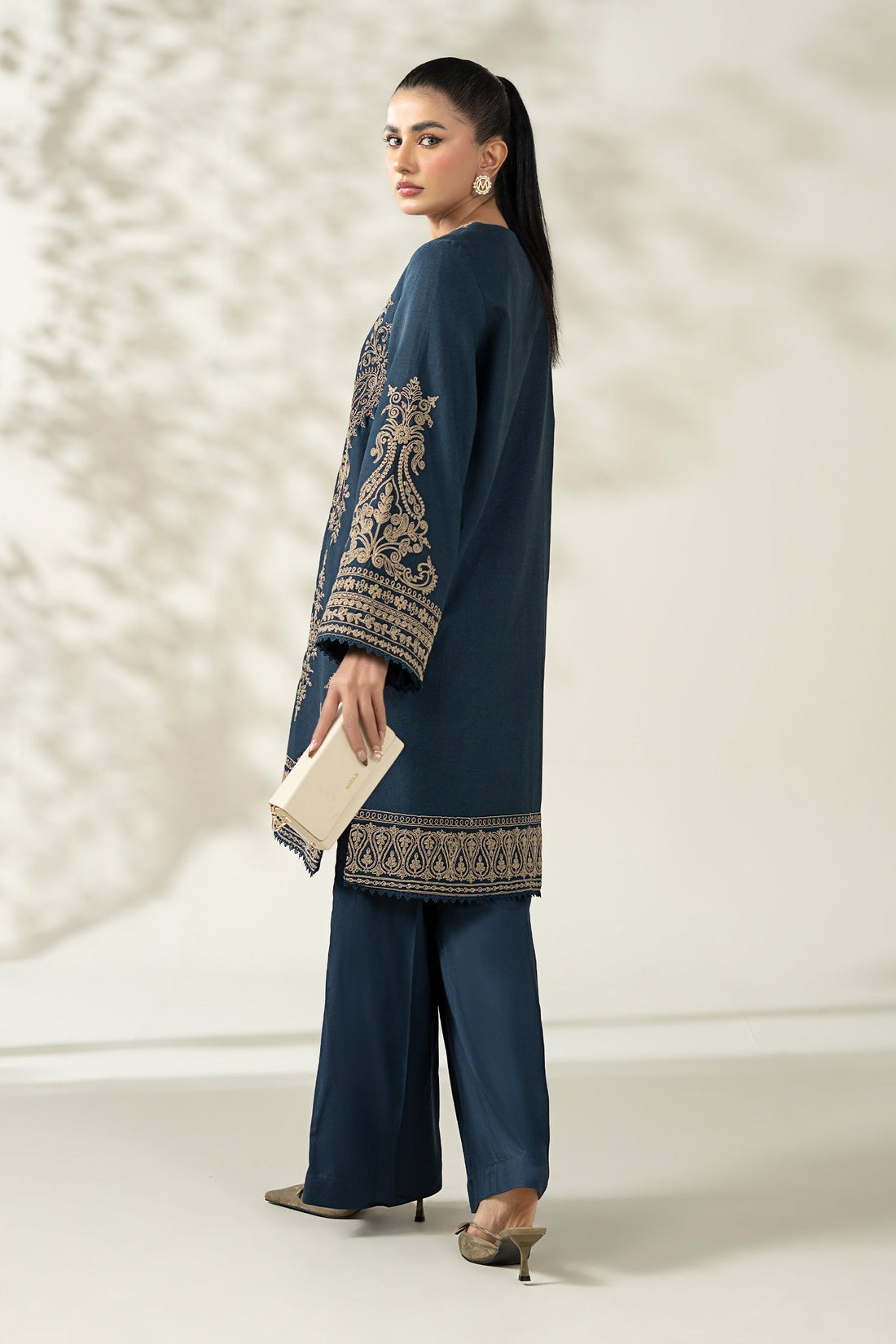 Maria B | Luxury Winter Pret 25 | DW-W25-58-Blue by Maria B - Designer Dress  - Type : Ladies Clothes - Available at Libayah - 100% Original 