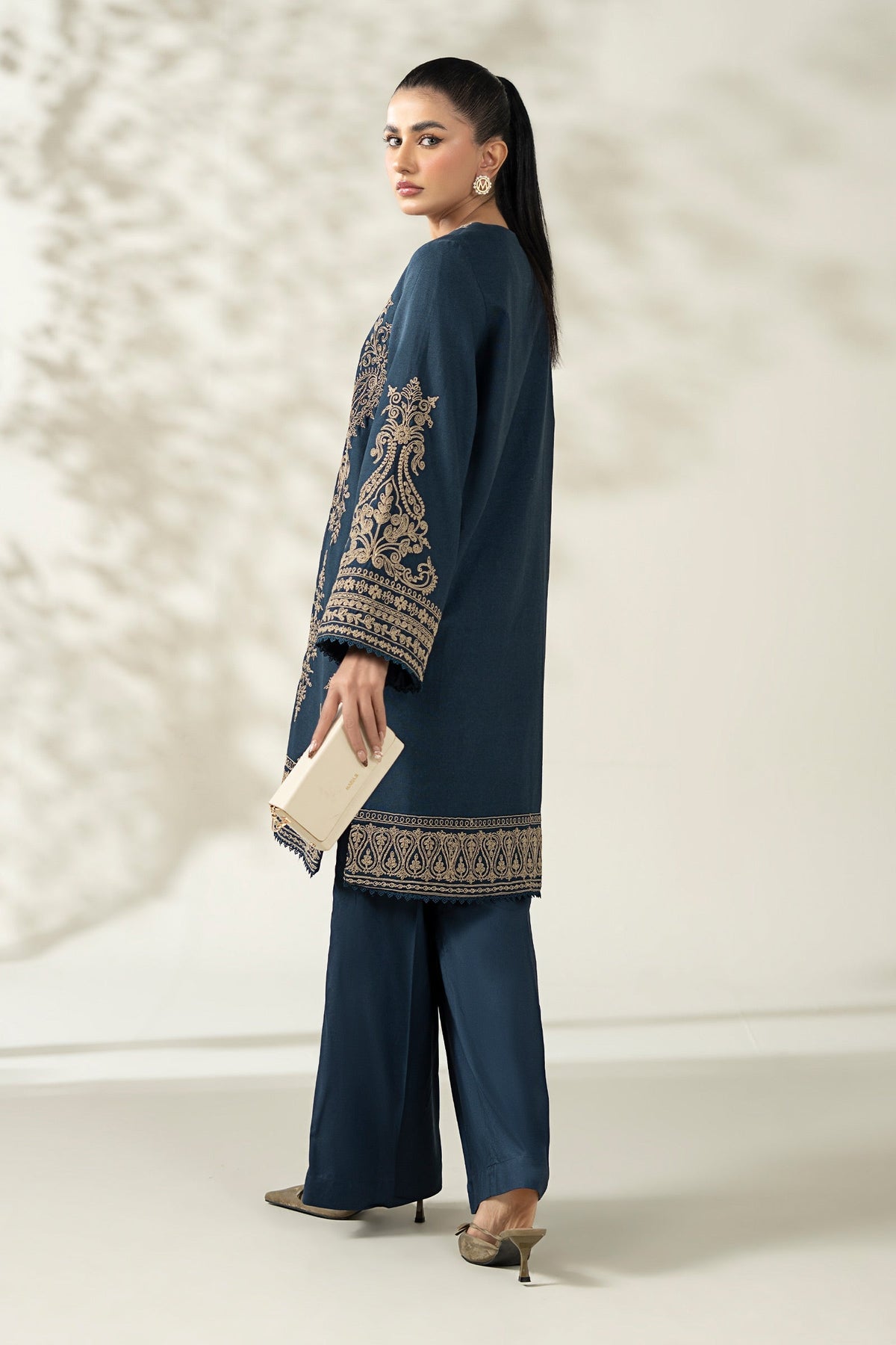 Maria B | Pre Fall Dresses | 3 Piece Embroidered Khaddar Suit ZA by Maria B - Designer Dress  - Type : Ladies Clothes - Available at Libayah - 100% Original 