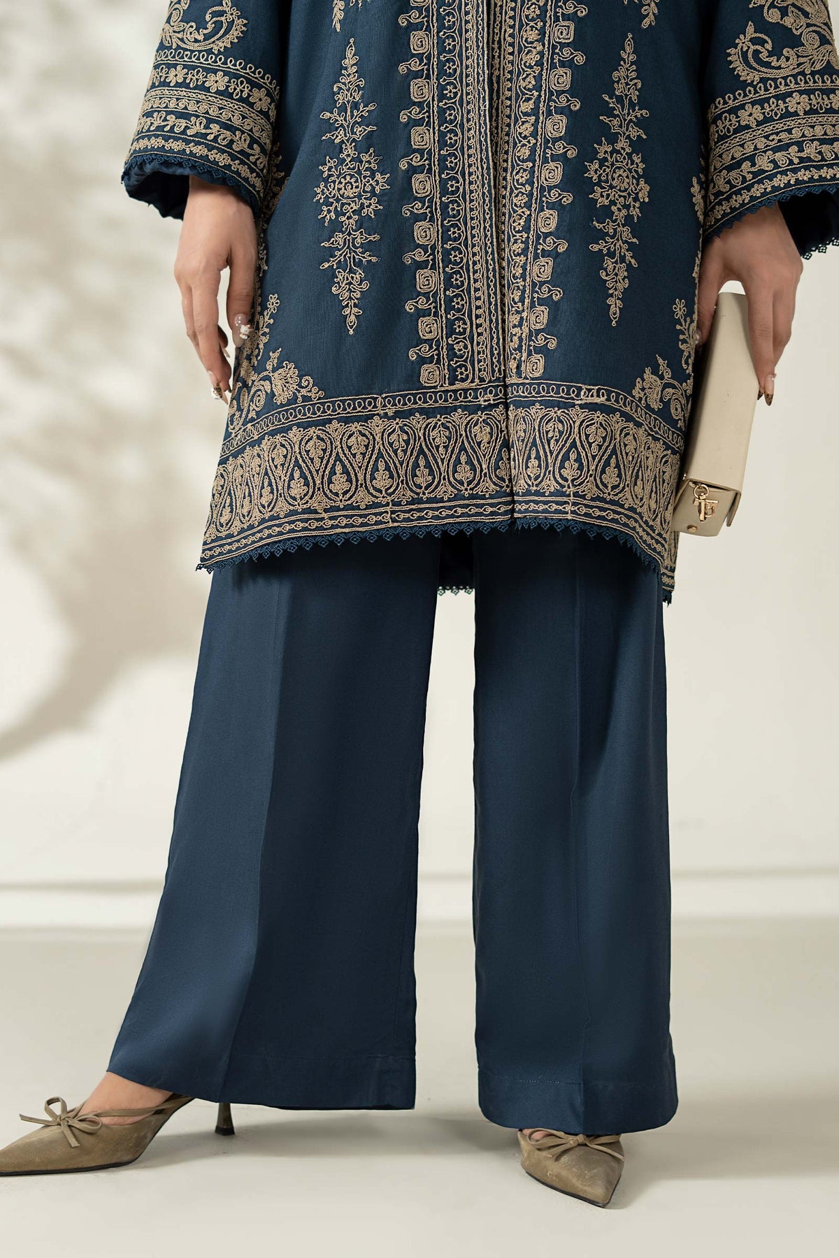 Maria B | Luxury Winter Pret 25 | DW-W25-58-Blue by Maria B - Designer Dress  - Type : Ladies Clothes - Available at Libayah - 100% Original 