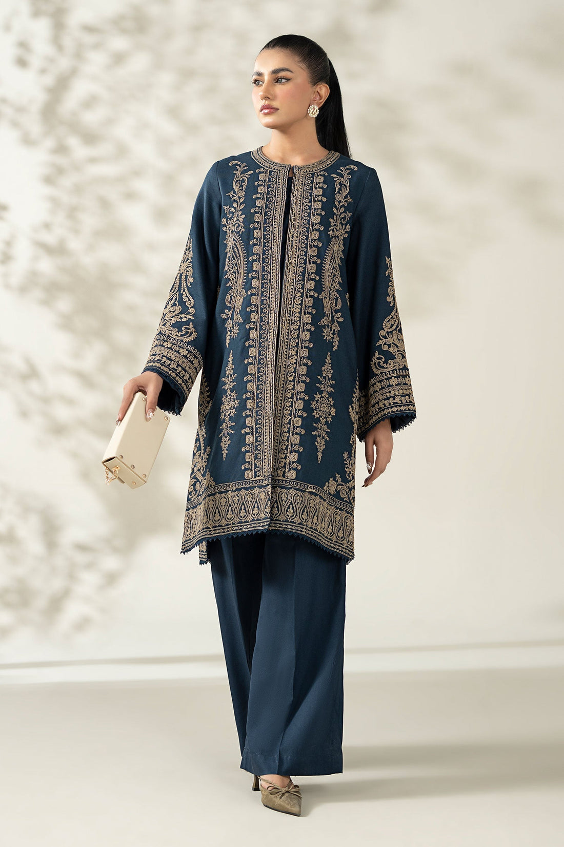 Maria B | Luxury Winter Pret 25 | DW-W25-58-Blue by Maria B - Designer Dress  - Type : Ladies Clothes - Available at Libayah - 100% Original 