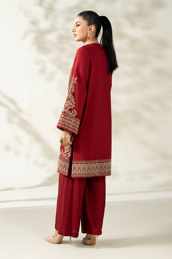 Maria B | Pre Fall Dresses | 3 Piece Embroidered Khaddar Suit ZB by Maria B - Designer Dress  - Type : Ladies Clothes - Available at Libayah - 100% Original 