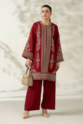 Maria B | Luxury Winter Pret 25 | DW-W25-58-Maroon by Maria B - Designer Dress  - Type : Ladies Clothes - Available at Libayah - 100% Original 