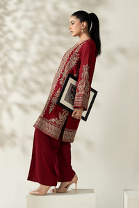 Maria B | Luxury Winter Pret 25 | DW-W25-58-Maroon by Maria B - Designer Dress  - Type : Ladies Clothes - Available at Libayah - 100% Original 