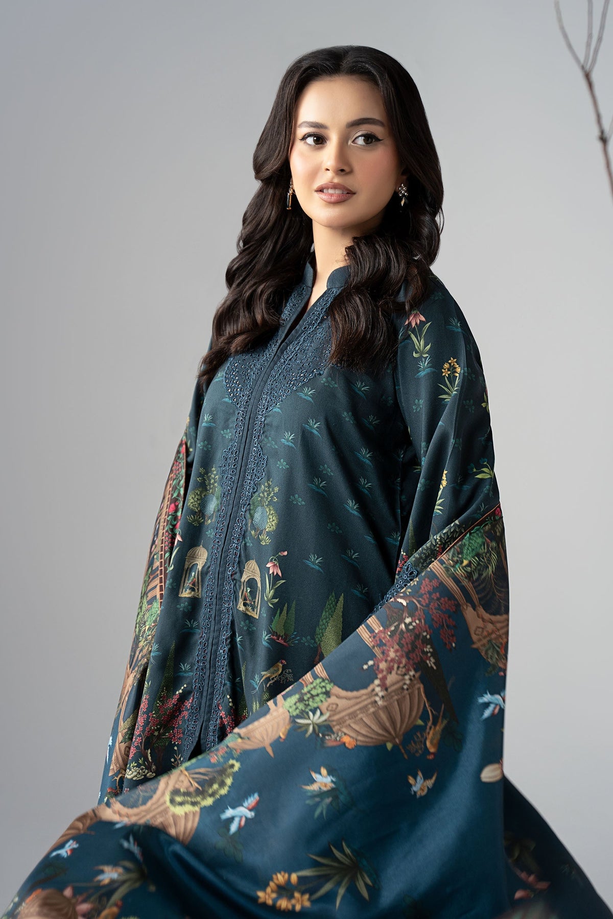 Maria B | Luxury Winter Pret 25 | DW-W25-59-Teal by Maria B - Designer Dress  - Type : Ladies Clothes - Available at Libayah - 100% Original 