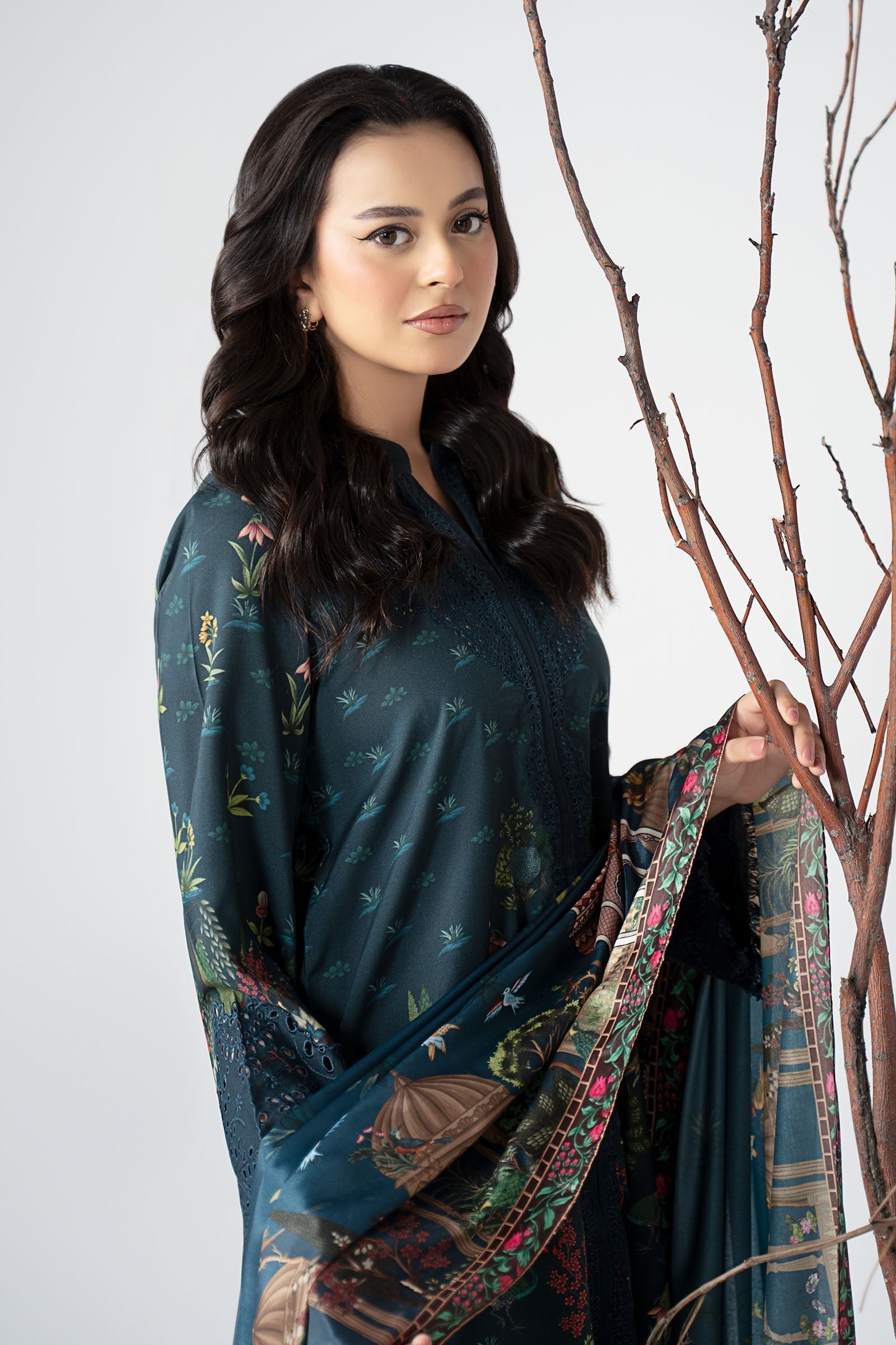 Maria B | Luxury Winter Pret 25 | DW-W25-59-Teal by Maria B - Designer Dress  - Type : Ladies Clothes - Available at Libayah - 100% Original 
