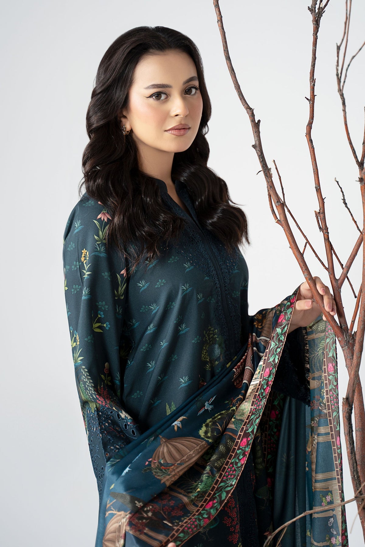 Maria B | Pre Fall Dresses | 3 Piece Embroidered Linen Suit ZE by Maria B - Designer Dress  - Type : Ladies Clothes - Available at Libayah - 100% Original 