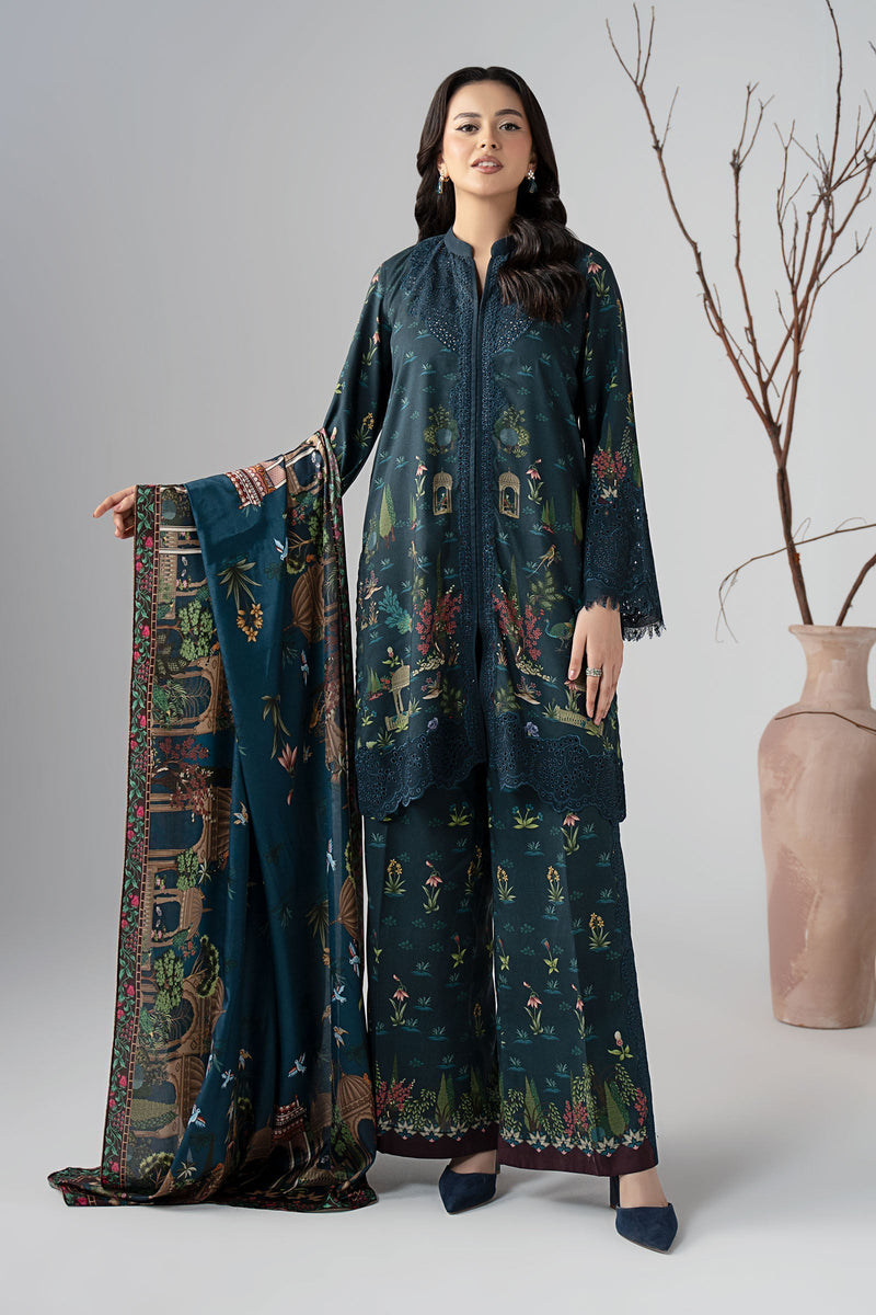 Maria B | Luxury Winter Pret 25 | DW-W25-59-Teal by Maria B - Designer Dress  - Type : Ladies Clothes - Available at Libayah - 100% Original 