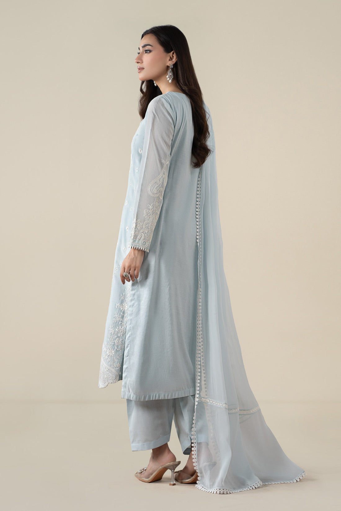 Maria B | Luxury Winter Pret 25 | DW-EA25-76-Blue by Maria B - Designer Dress  - Type : Ladies Clothes - Available at Libayah - 100% Original 