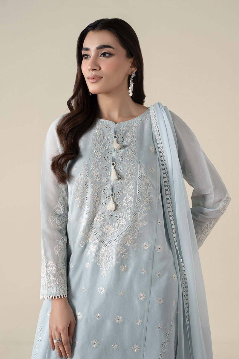 Maria B | Pre Fall Dresses | 3 Piece Embroidered Paper Cotton Suit GG by Maria B - Designer Dress  - Type : Ladies Clothes - Available at Libayah - 100% Original 