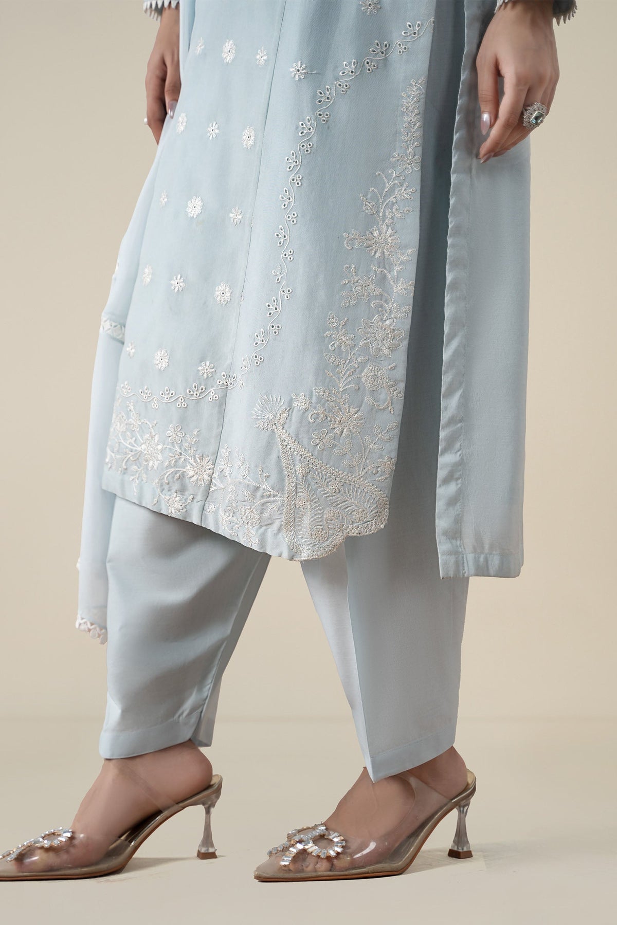 Maria B | Luxury Winter Pret 25 | DW-EA25-76-Blue by Maria B - Designer Dress  - Type : Ladies Clothes - Available at Libayah - 100% Original 