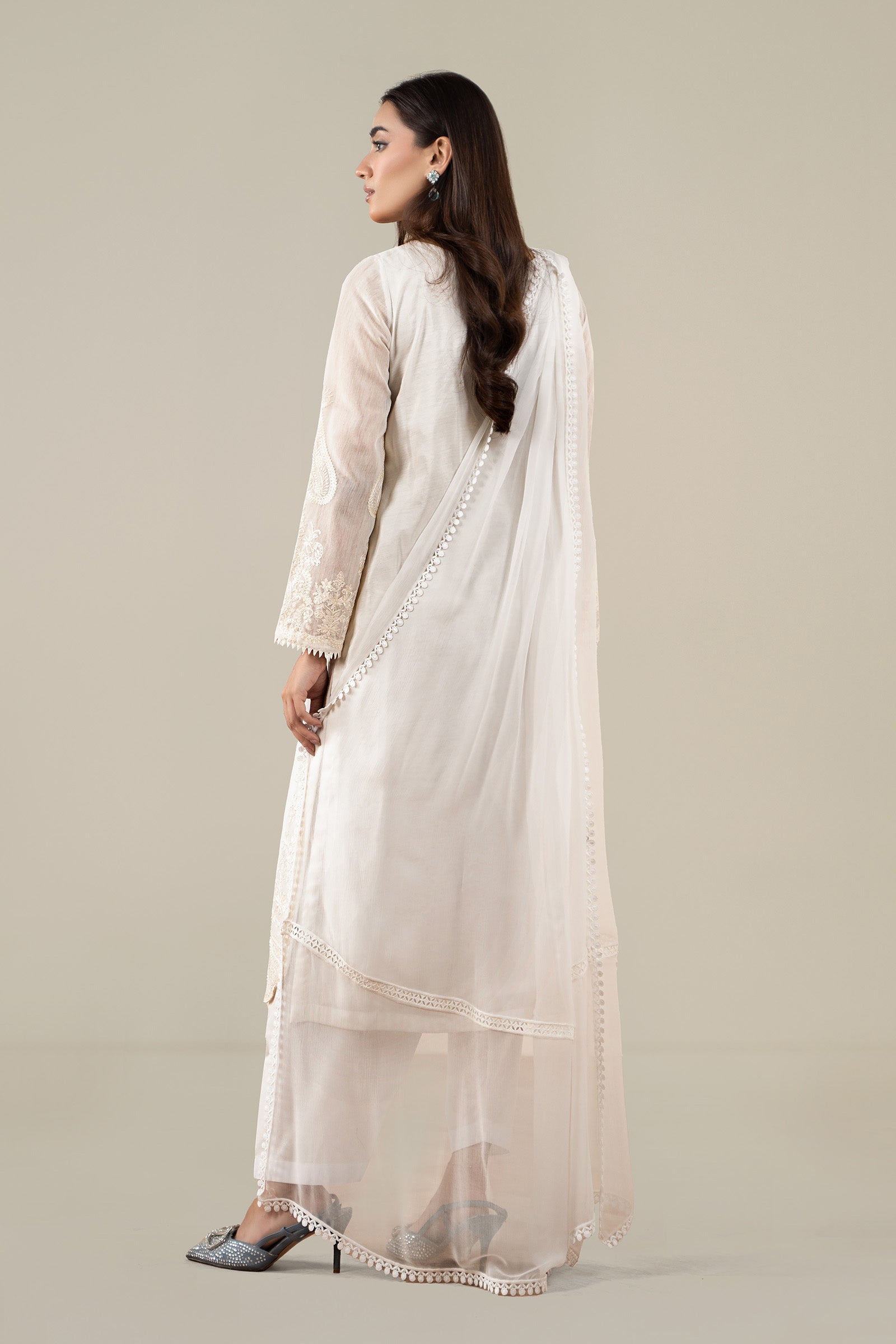 Maria B | Pre Fall Dresses | 3 Piece Embroidered Paper Cotton Suit AA by Maria B - Designer Dress  - Type : Ladies Clothes - Available at Libayah - 100% Original 