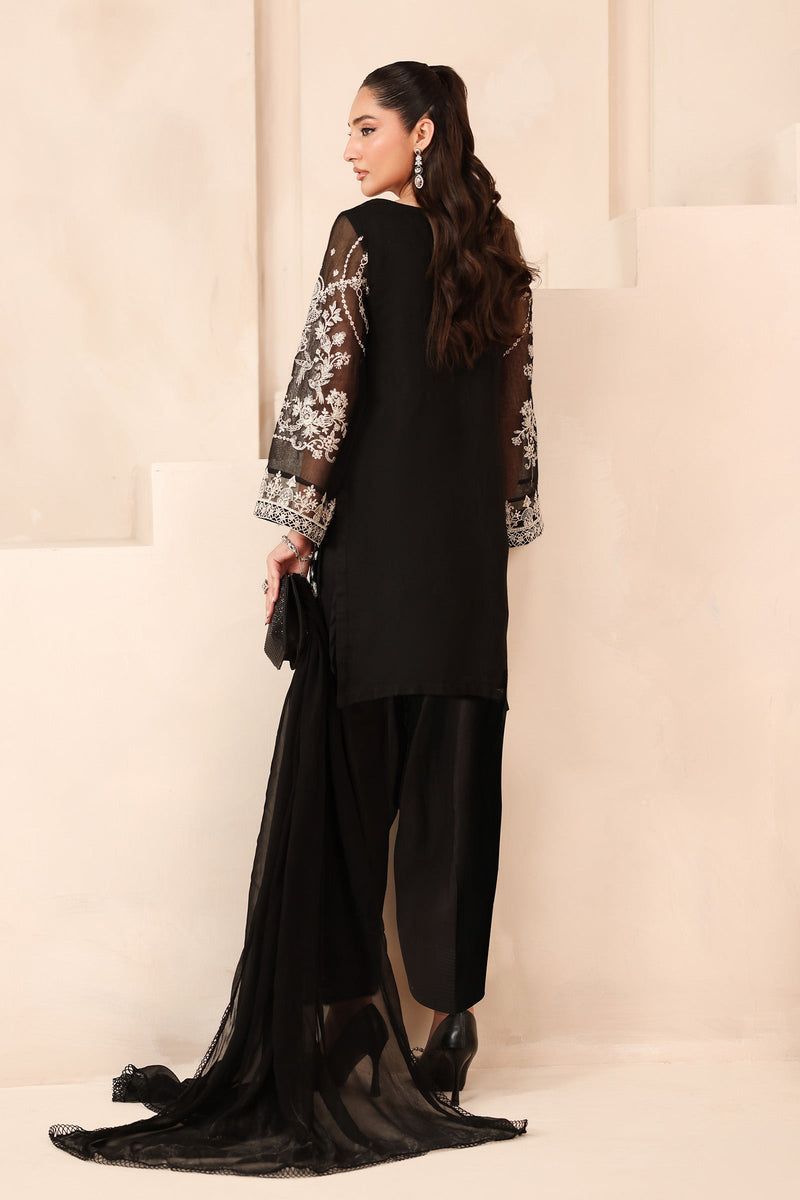 Maria B | Pre Fall Dresses | 3 Piece Embroidered Cotton Net Suit Black by Maria B - Designer Dress  - Type : Ladies Clothes - Available at Libayah - 100% Original 
