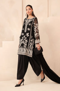 Maria B | Pre Fall Dresses | 3 Piece Embroidered Cotton Net Suit Black by Maria B - Designer Dress  - Type : Ladies Clothes - Available at Libayah - 100% Original 