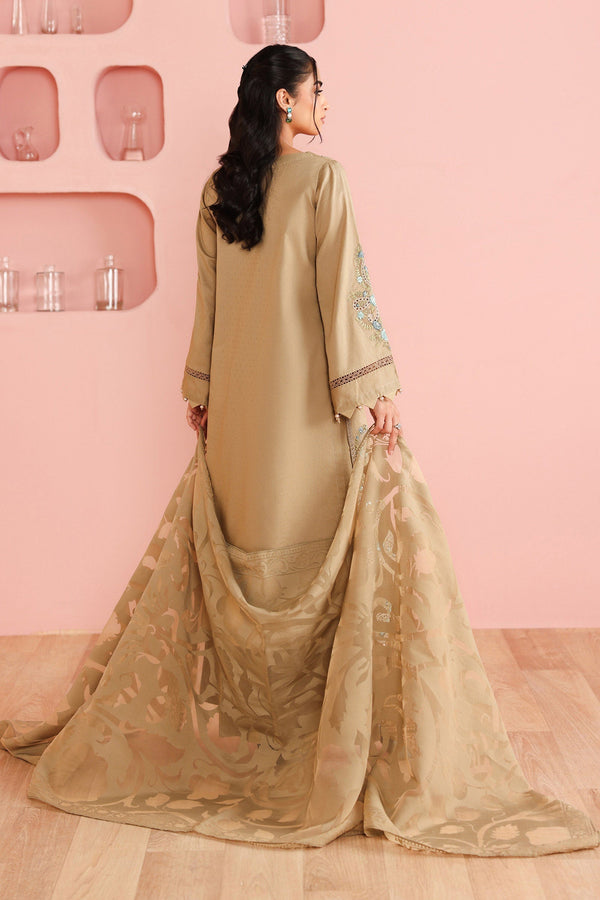 Maria B | Luxury Winter Pret 25 | DW-PF25-03-Coffee by Maria B - Designer Dress  - Type : Ladies Clothes - Available at Libayah - 100% Original 