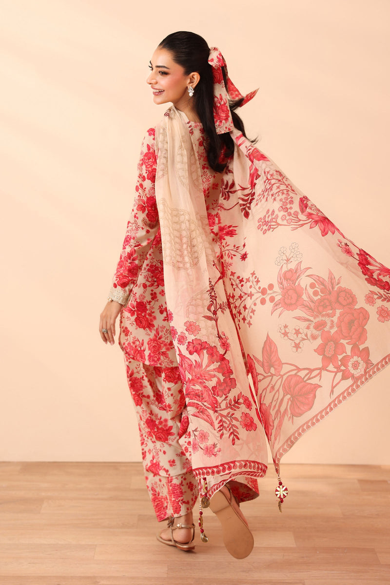 Maria B | Pre Fall Dresses | 3 Piece Embroidered Lawn Suit Pink by Maria B - Designer Dress  - Type : Ladies Clothes - Available at Libayah - 100% Original 