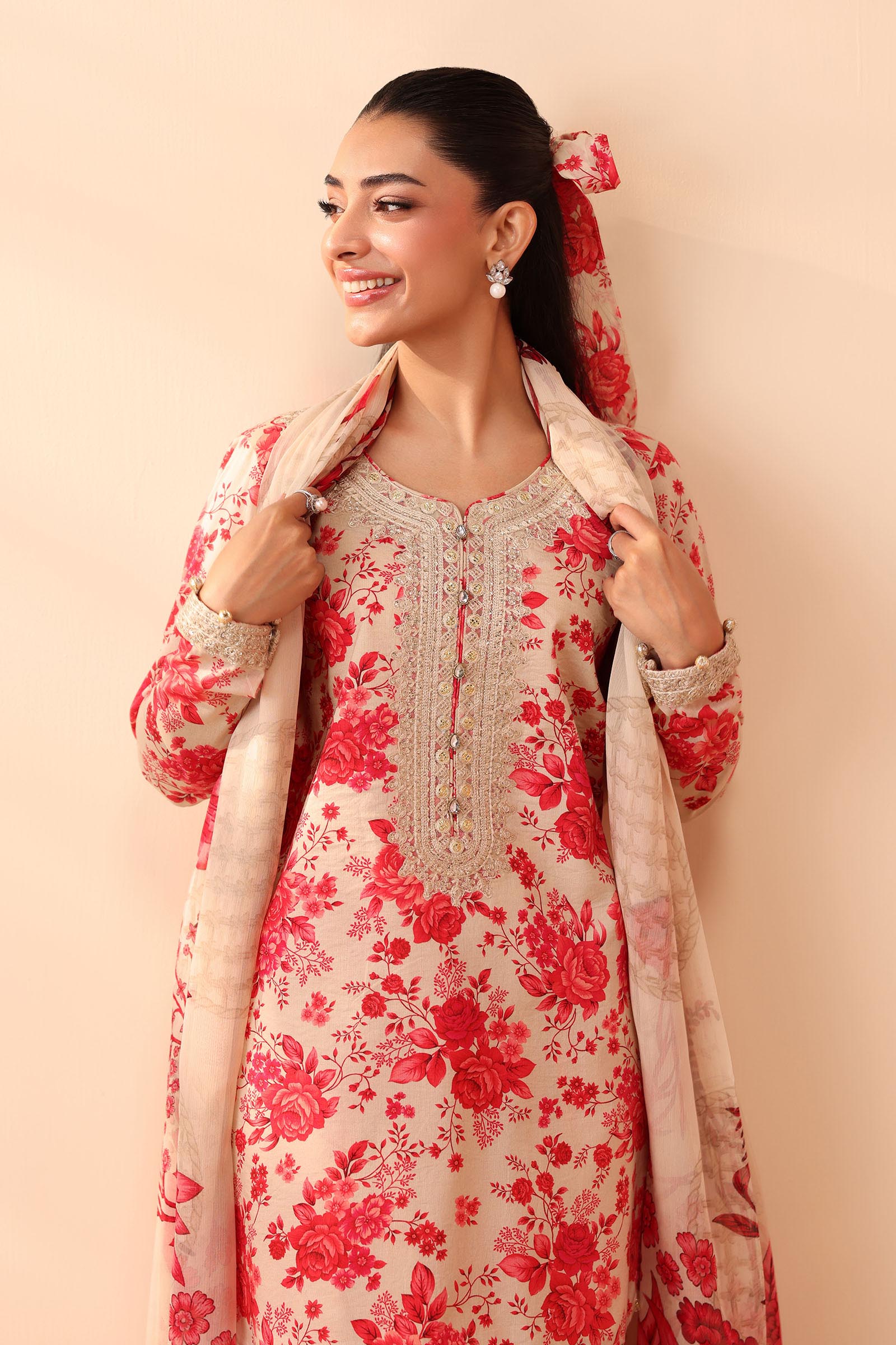 Maria B | Pre Fall Dresses | 3 Piece Embroidered Lawn Suit Pink by Maria B - Designer Dress  - Type : Ladies Clothes - Available at Libayah - 100% Original 