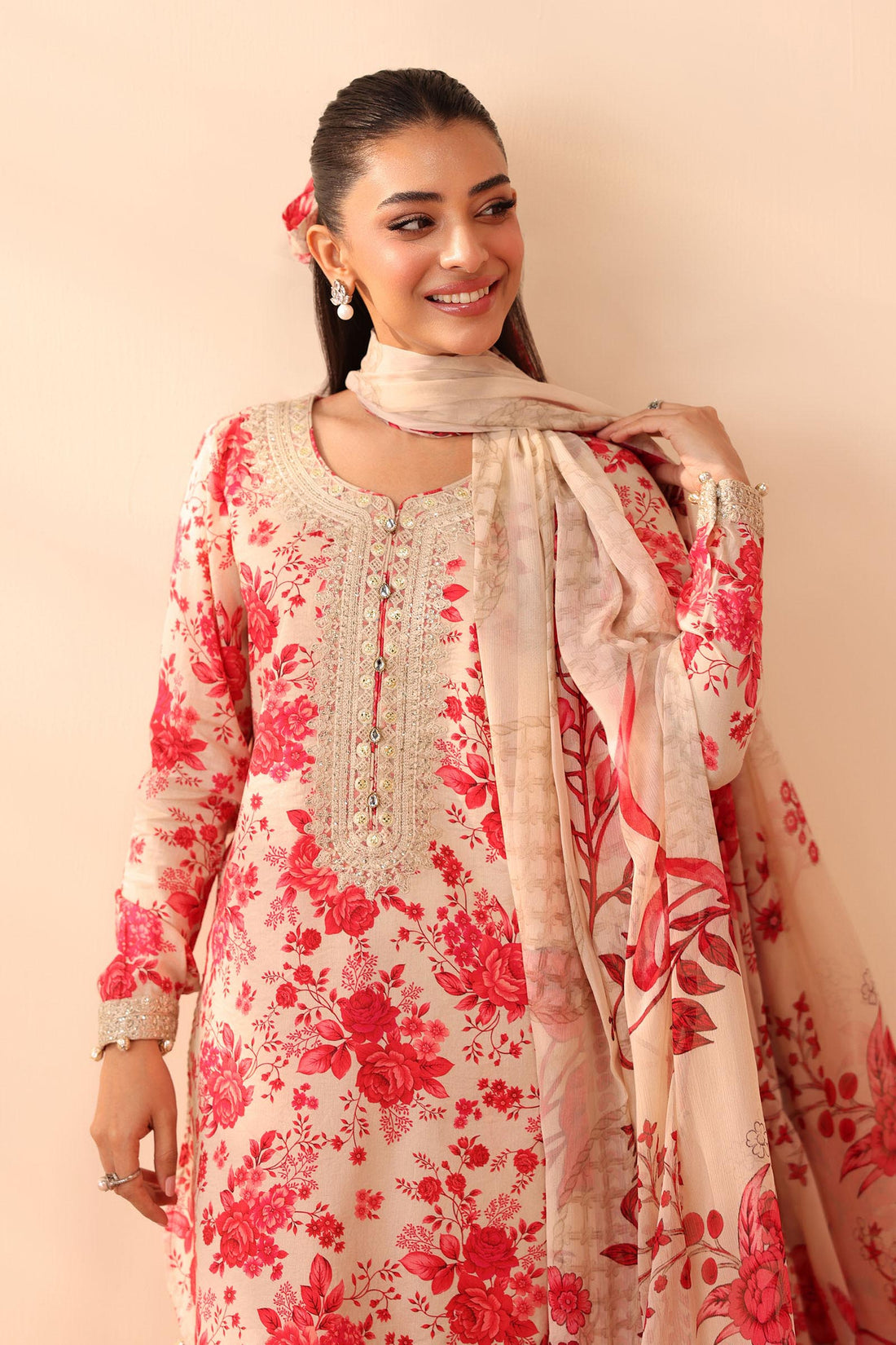 Maria B | Pre Fall Dresses | 3 Piece Embroidered Lawn Suit Pink by Maria B - Designer Dress  - Type : Ladies Clothes - Available at Libayah - 100% Original 