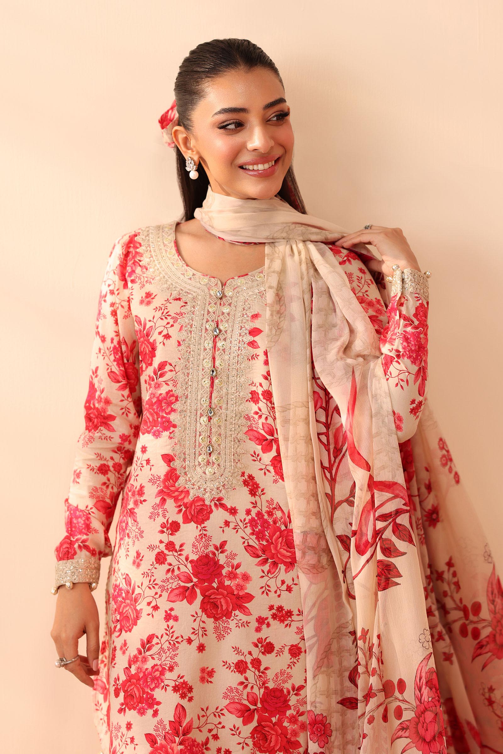 Maria B | Pre Fall Dresses | 3 Piece Embroidered Lawn Suit Pink by Maria B - Designer Dress  - Type : Ladies Clothes - Available at Libayah - 100% Original 
