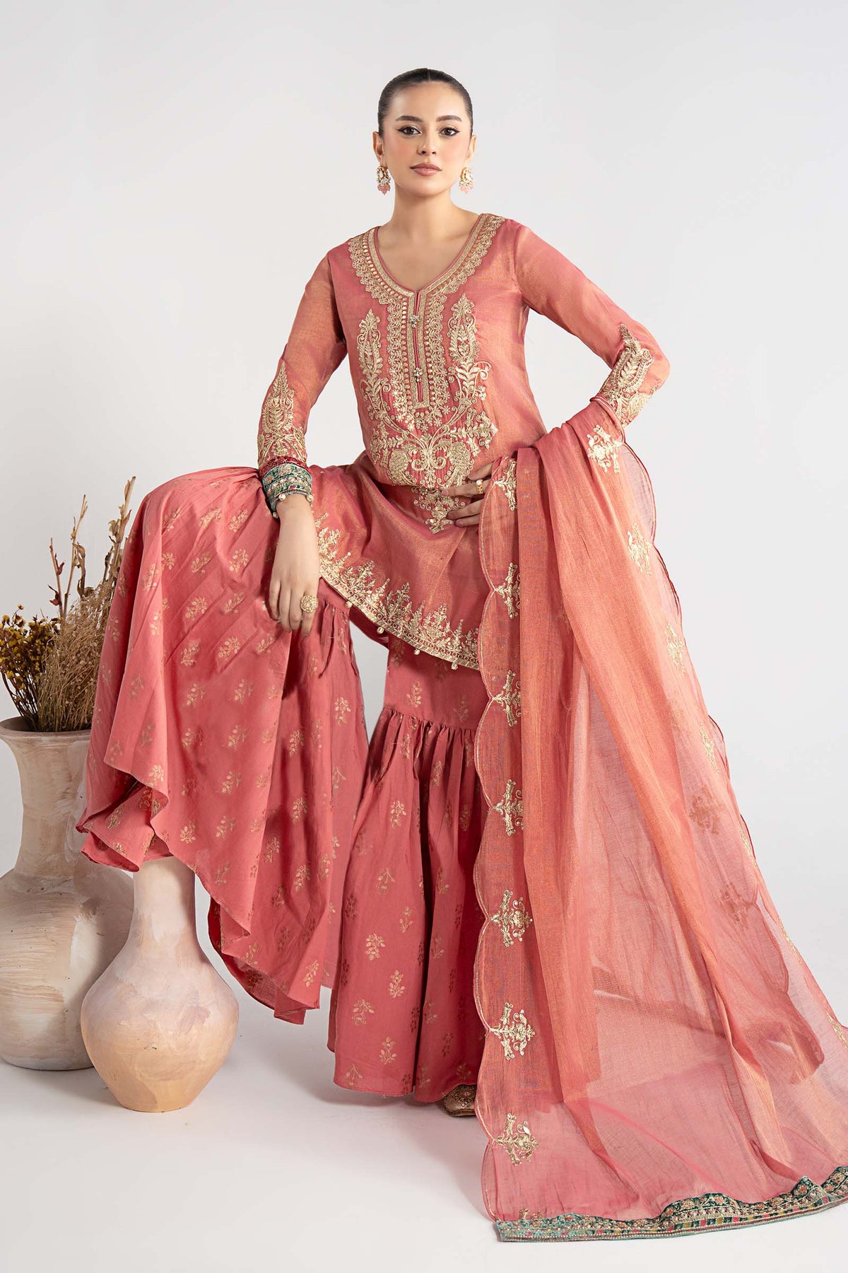 Maria B | Luxury Winter Pret 25 | DW-W25-01-Pink by Maria B - Designer Dress  - Type : Ladies Clothes - Available at Libayah - 100% Original 