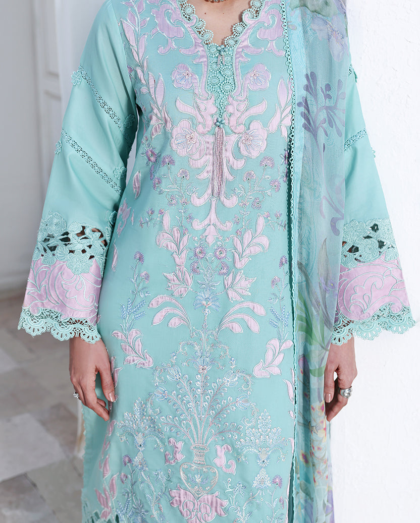Roheenaz | Floral Reverie Luxury Lawn | Dewy Mist by Roheenaz - Designer Dress  - Type : Ladies Clothes - Available at Libayah - 100% Original 