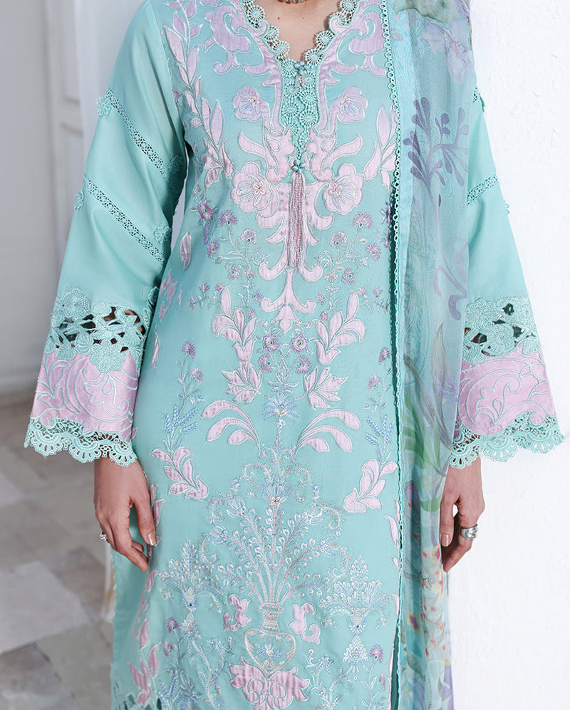 Roheenaz | Floral Reverie Luxury Lawn | Dewy Mist by Roheenaz - Designer Dress  - Type : Ladies Clothes - Available at Libayah - 100% Original 