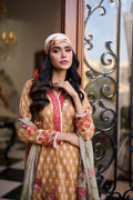 Dhanak | Lawn Collection SS-24 | 3182-Mustard by Dhanak - Designer Dress - Type: Ladies Clothes - Available at Libayah - 100% Original