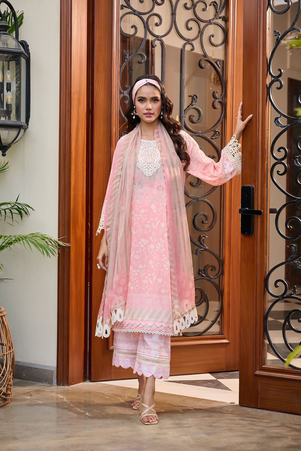 Dhanak | Lawn Collection SS-24 | 3183-Pink by Dhanak - Designer Dress - Type: Ladies Clothes - Available at Libayah - 100% Original