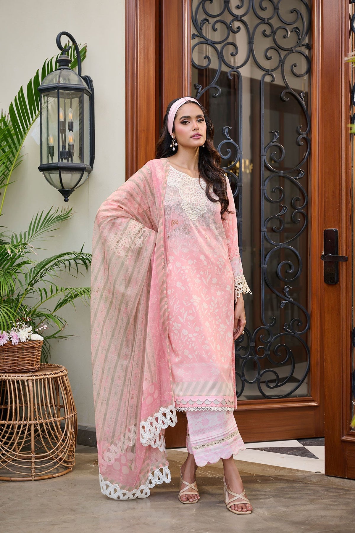 Dhanak | Lawn Collection SS-24 | 3183-Pink by Dhanak - Designer Dress - Type: Ladies Clothes - Available at Libayah - 100% Original
