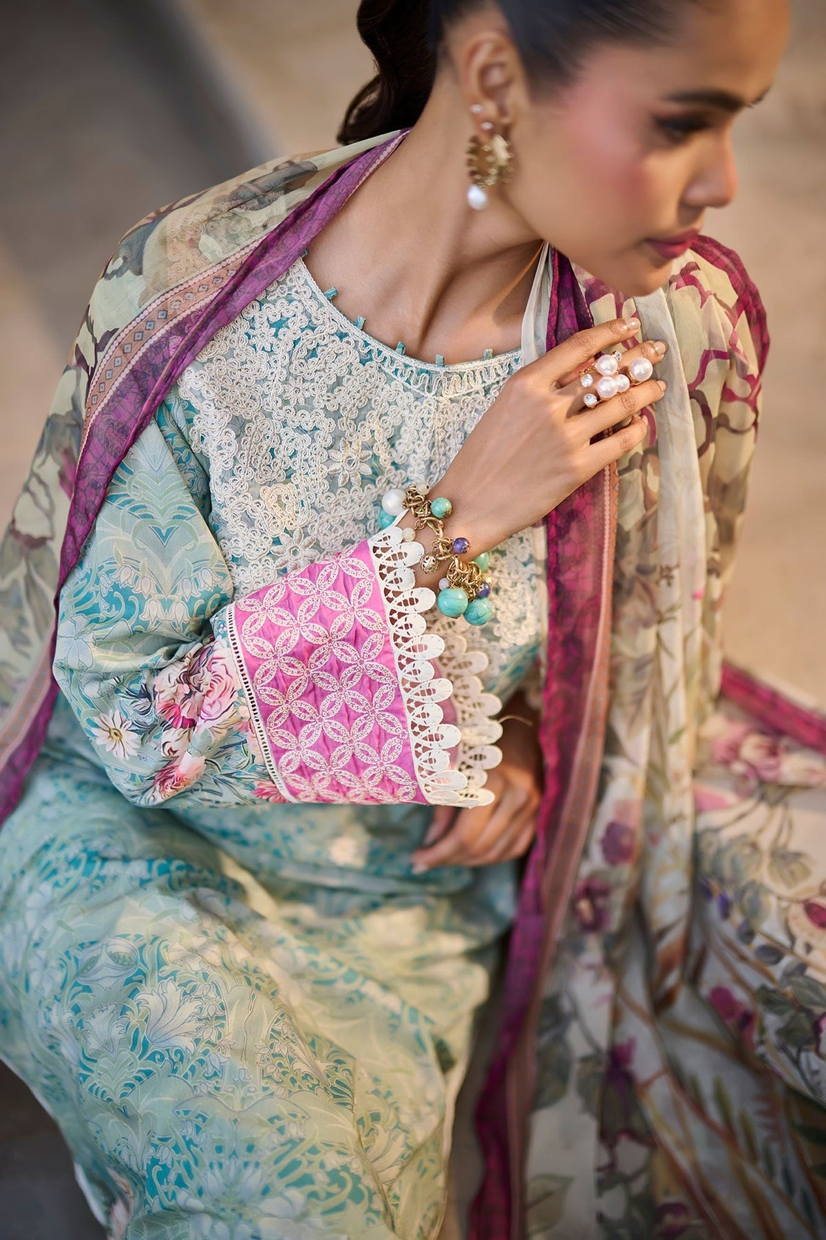Dhanak | Lawn Collection SS-24 | 3187-Dark Green by Dhanak - Designer Dress - Type: Ladies Clothes - Available at Libayah - 100% Original