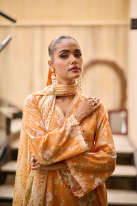 Dhanak | Lawn Collection SS-24 | 3190-Orange by Dhanak - Designer Dress - Type: Ladies Clothes - Available at Libayah - 100% Original