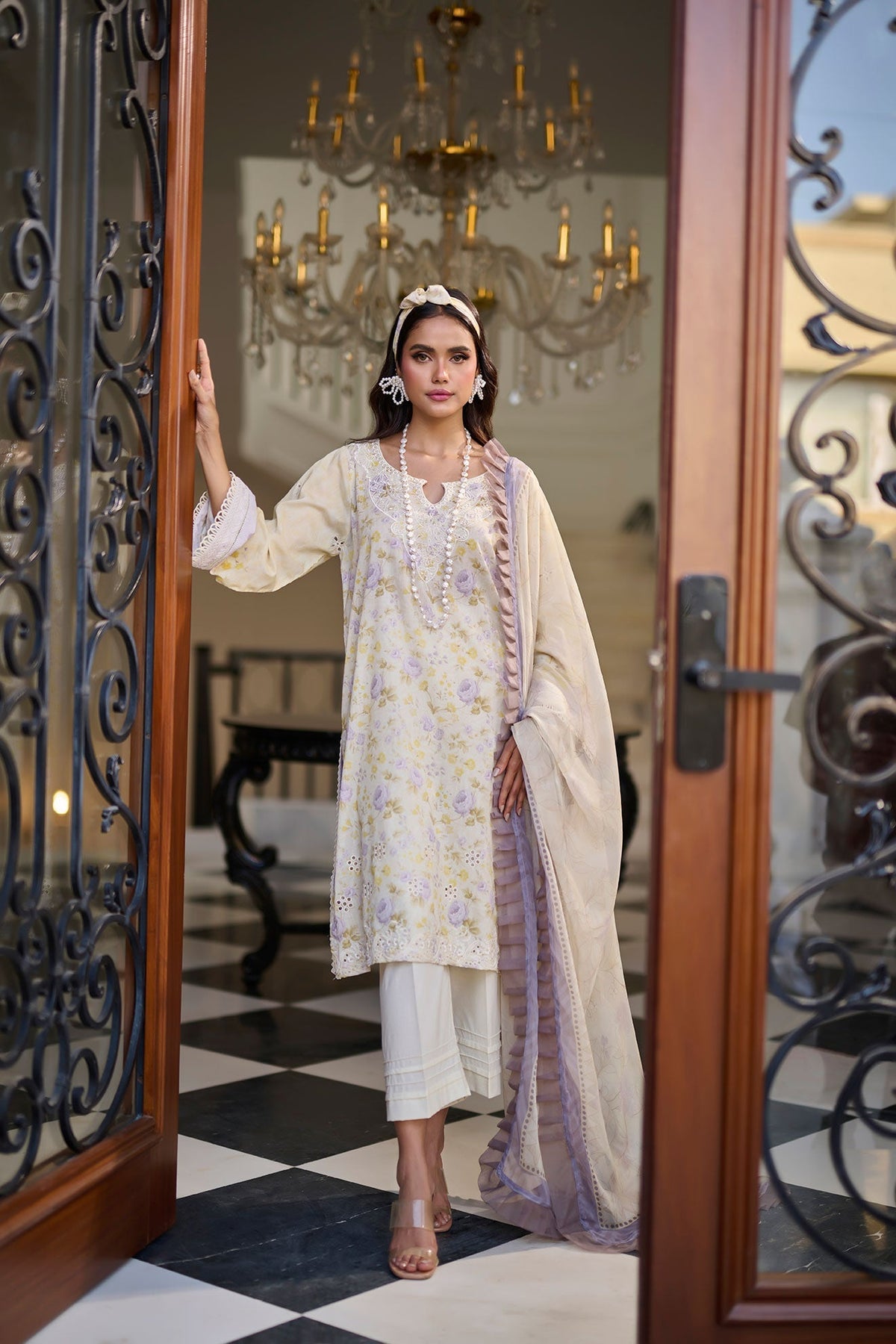 Dhanak | Lawn Collection SS-24 | 3188-Lemon Yellow by Dhanak - Designer Dress - Type: Ladies Clothes - Available at Libayah - 100% Original