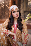 Dhanak | Lawn Collection SS-24 | 3182-Mustard by Dhanak - Designer Dress - Type: Ladies Clothes - Available at Libayah - 100% Original