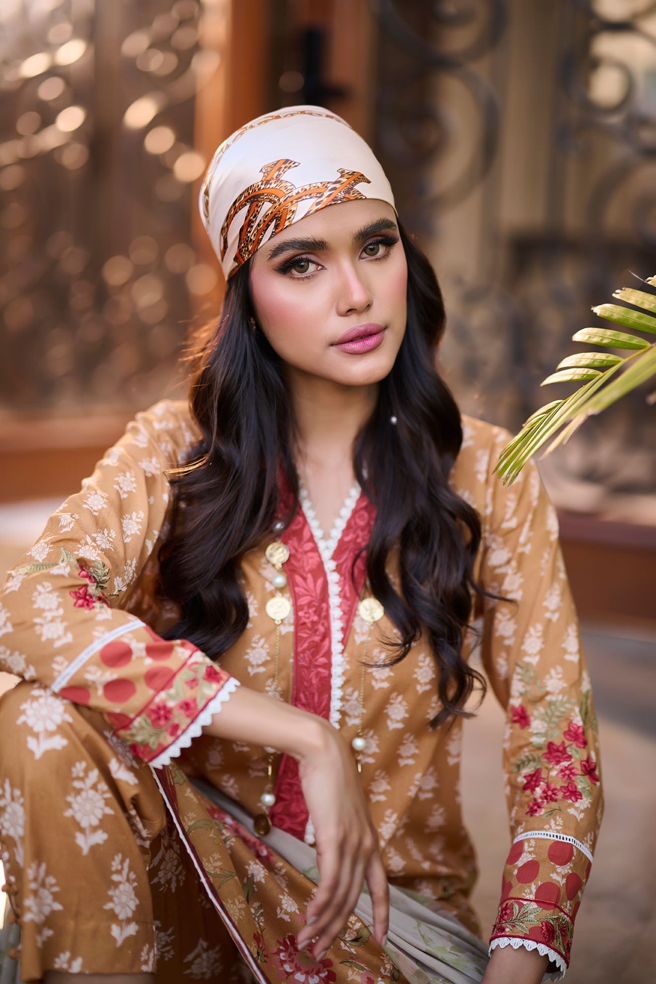 Dhanak | Lawn Collection SS-24 | 3182-Mustard by Dhanak - Designer Dress - Type: Ladies Clothes - Available at Libayah - 100% Original