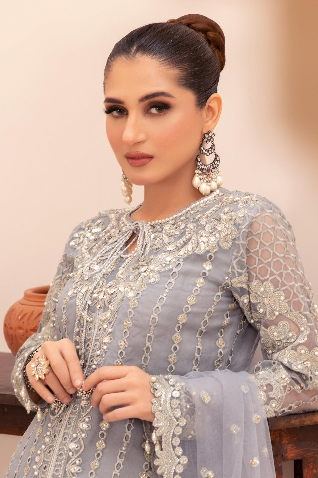 Diara Couture | Tehzeeb Wedding Formals | M. SAPPHIRE by Diara Couture - Designer Dress - Type: Ladies Clothes - Available at Libayah - 100% Original