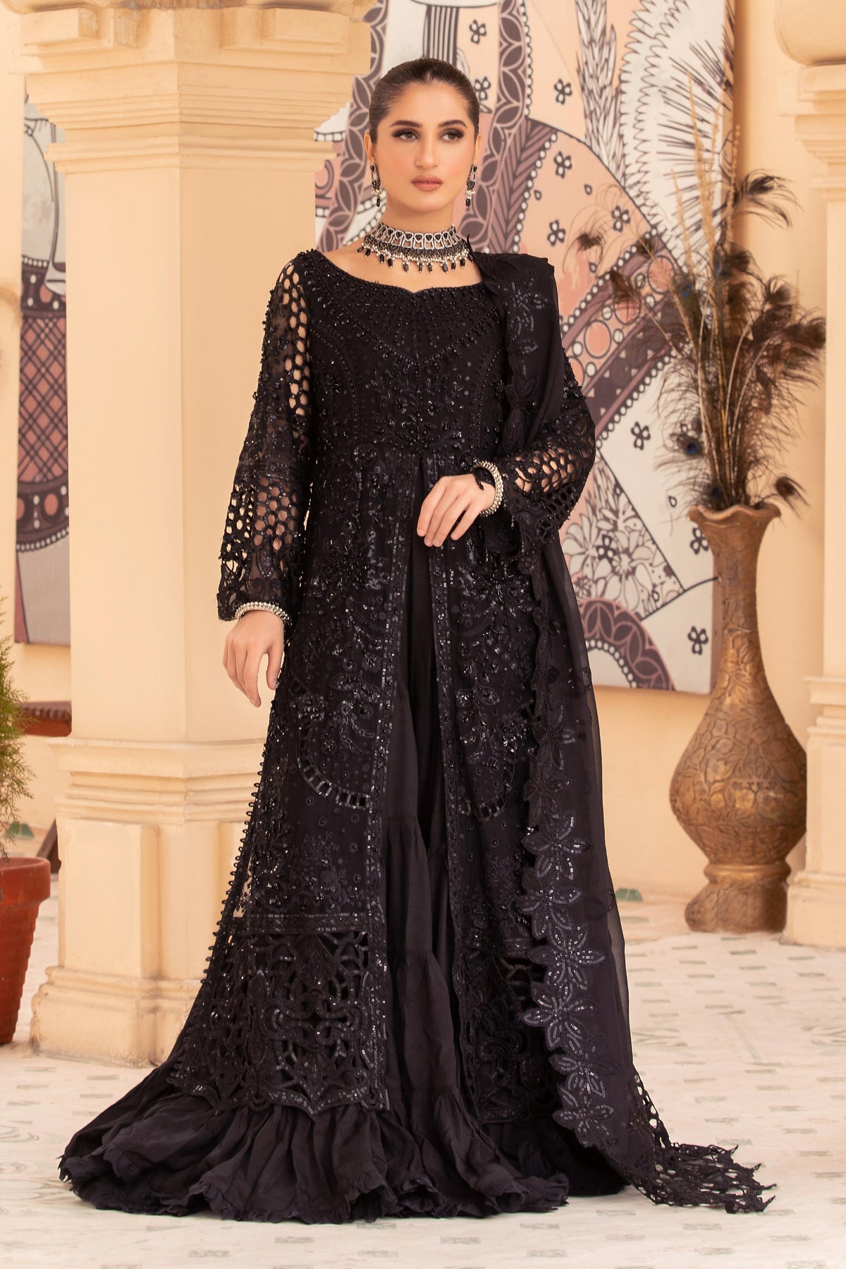 Diara Couture | Tehzeeb Wedding Formals | BLACK NOIR by Diara Couture - Designer Dress - Type: Ladies Clothes - Available at Libayah - 100% Original