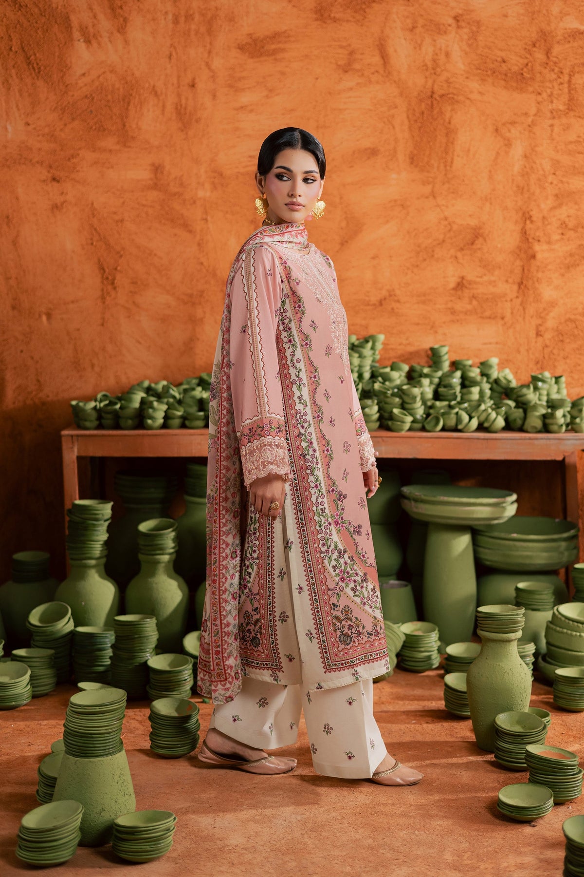 Batik | Festive Eid 26 | Dusty Peach - by Libayah - Registered Vendor of : Batik - 100% Original Designer Dress