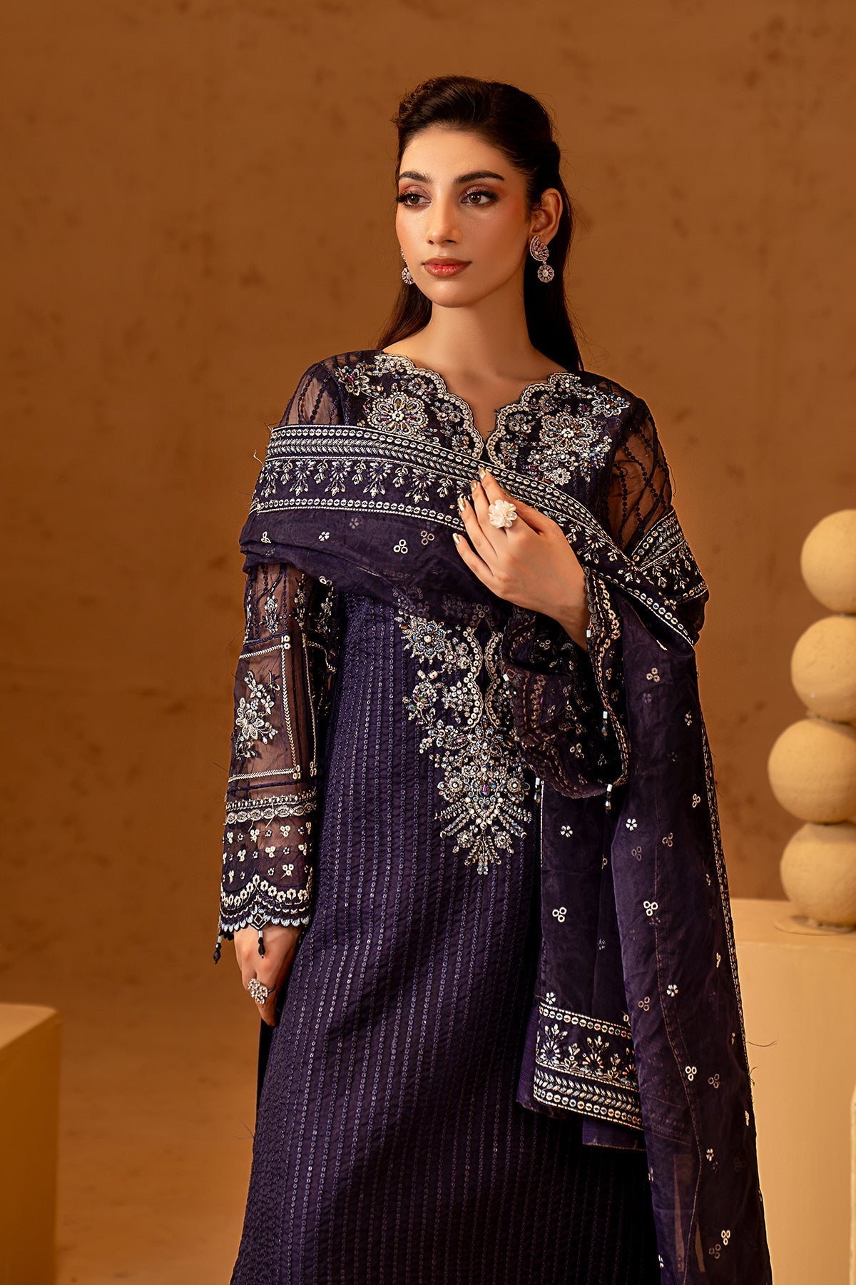Maryams | Noir Luxury Formals | Sofia by Maryams - Designer Dress  - Type : Ladies Clothes - Available at Libayah - 100% Original 
