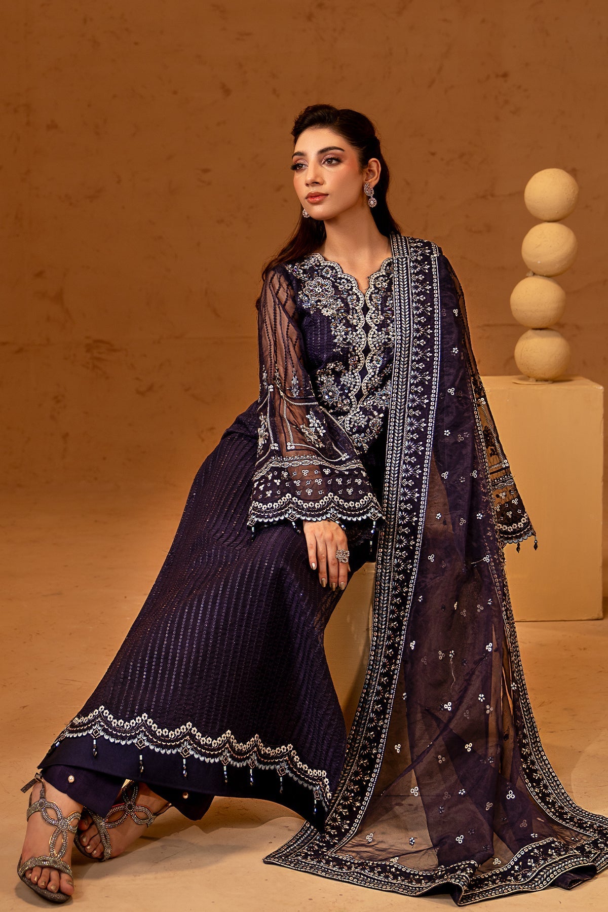 Maryams | Noir Luxury Formals | Sofia by Maryams - Designer Dress  - Type : Ladies Clothes - Available at Libayah - 100% Original 