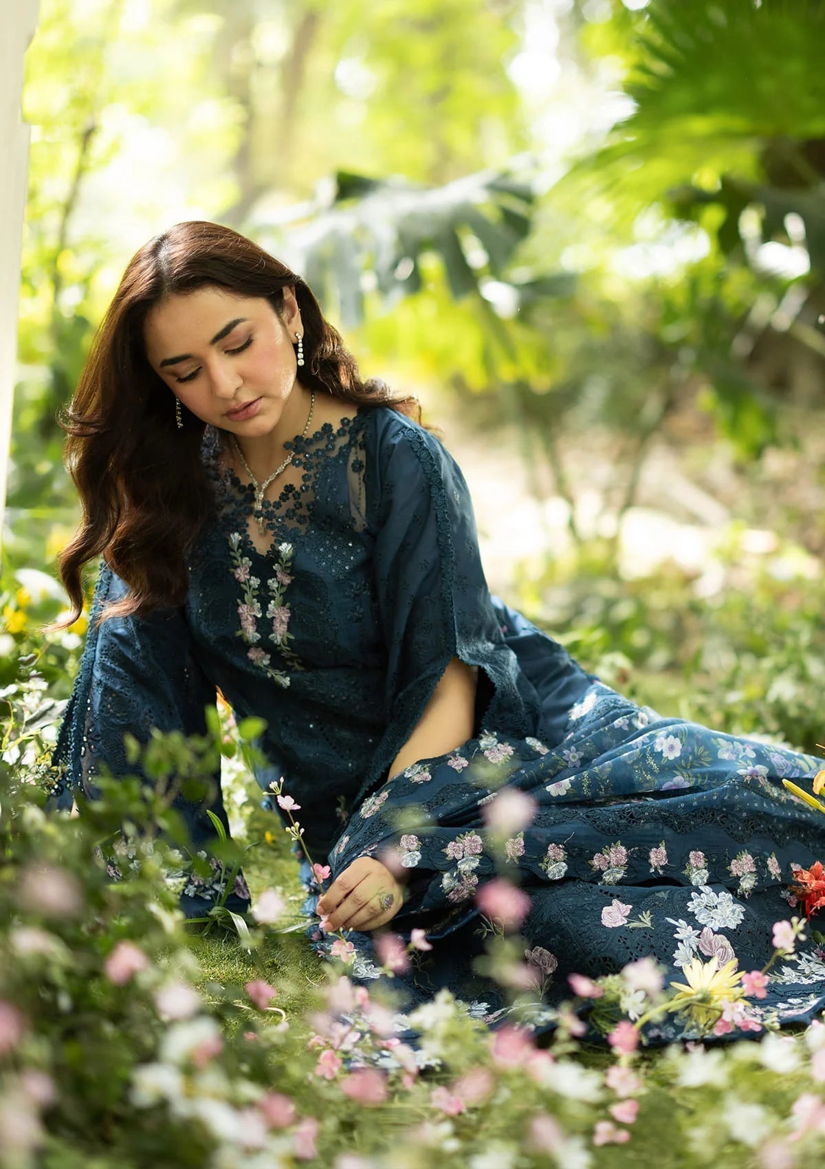 Elaf Premium | Luxury Lawn 26 | ELQ-3B EMERALD FERN by Elaf Premium - Designer Dress  - Type : Ladies Clothes - Available at Libayah - 100% Original 