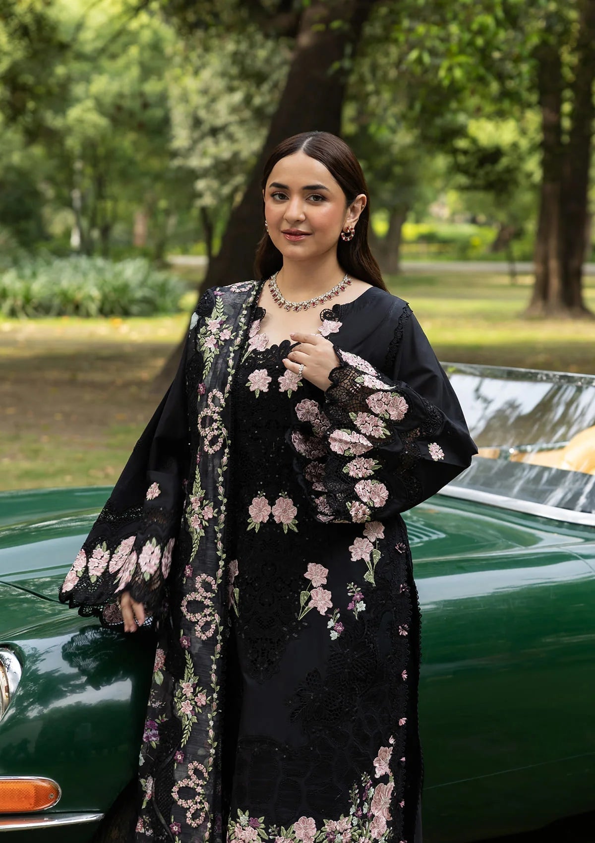 Elaf Premium | Luxury Lawn 26 | ELQ-5B BLACK MASCARA by Elaf Premium - Designer Dress  - Type : Ladies Clothes - Available at Libayah - 100% Original 