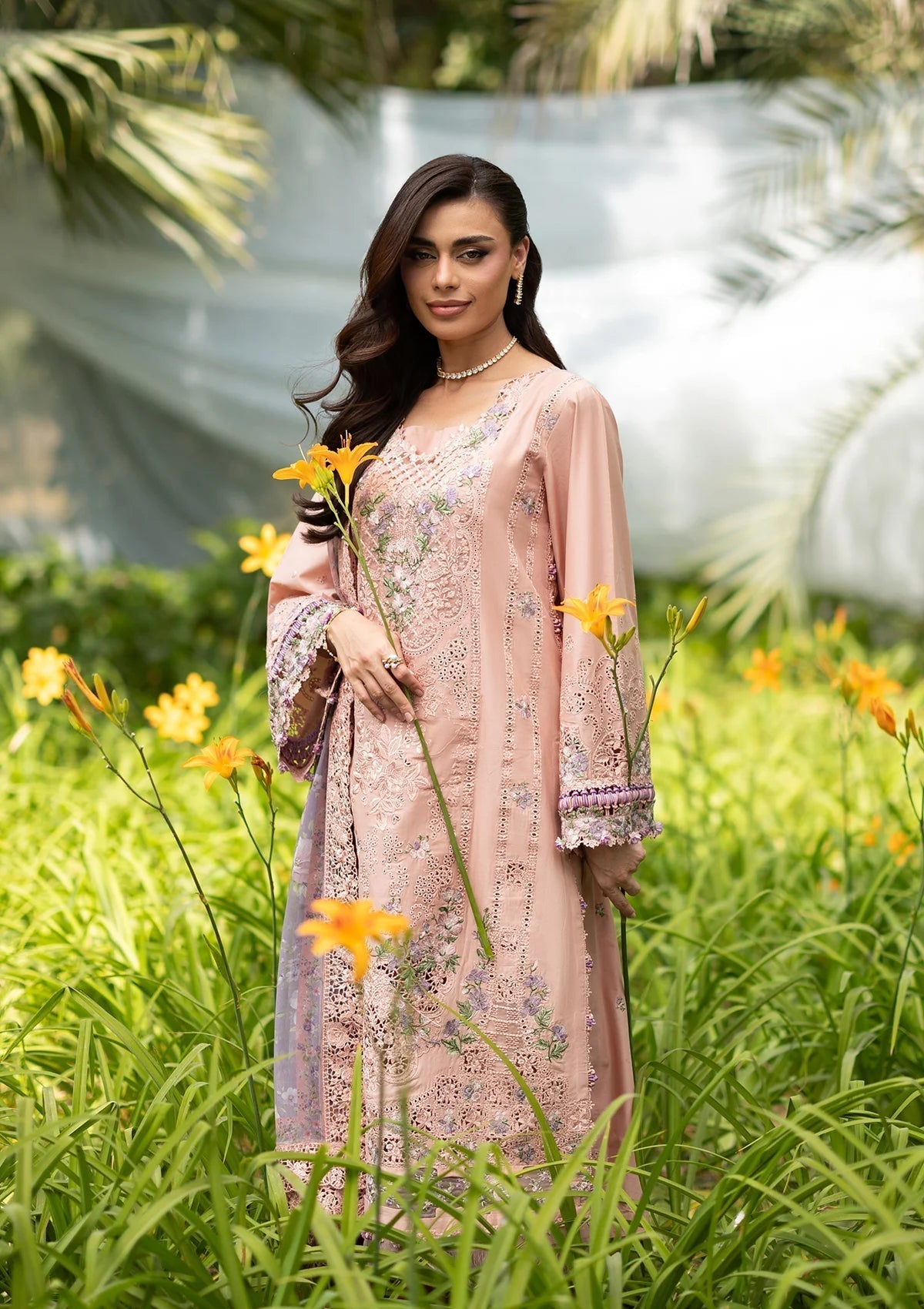 Elaf Premium | Luxury Lawn 26 | ELQ-6A BLUSHING ROSE by Elaf Premium - Designer Dress  - Type : Ladies Clothes - Available at Libayah - 100% Original 